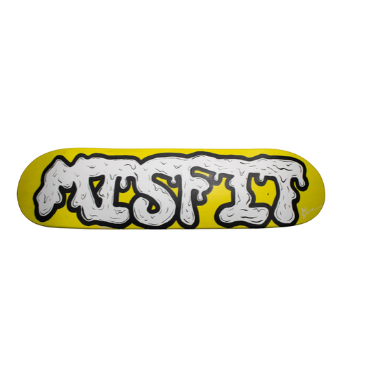 Yellow "MISFIT" Skateboard Deck | Horizontal Collection